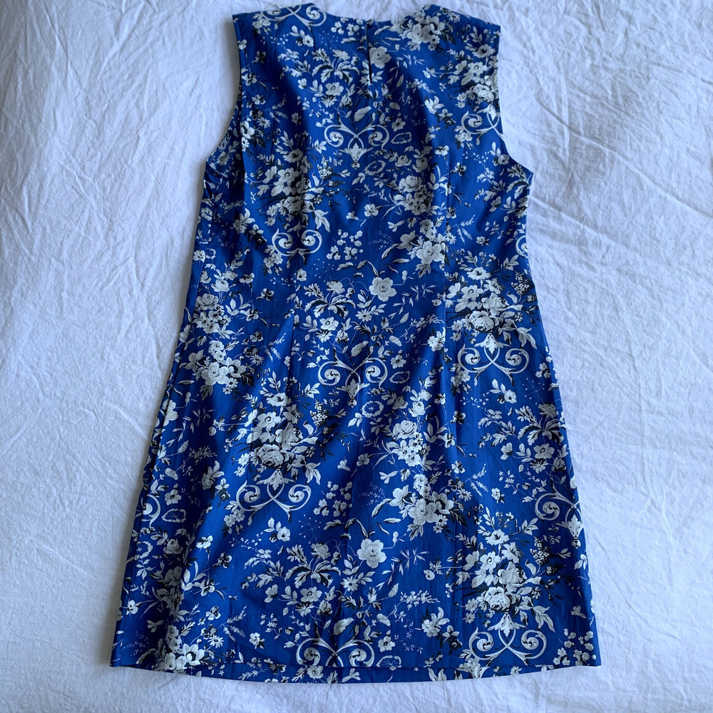 NWT Doen Adele Cotton Sleeveless Floral Mini Dress Jardins De La Fontaine Blue - Picture 10 of 13